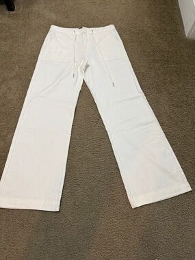 Sanctuary Women’s linen/rayon White Wide-Leg Drawstring pants